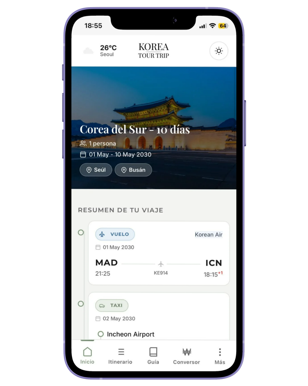 App Korea Tour Trip: itinerario